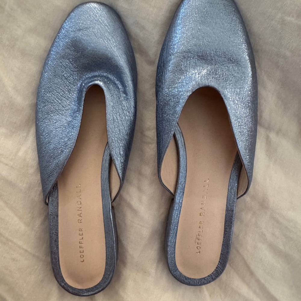 Loeffler Randall Metallic Blue Mules
